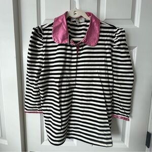 Buru stripped 3/4 sleeve top